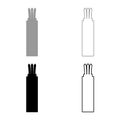 Wire Cord electrical cable curved power optical fibre set icon grey black color vector illustration image flat style solid fill Royalty Free Stock Photo