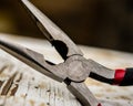 Close-up of metal wire cutter tool Royalty Free Stock Photo