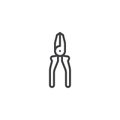 Wire cutters line icon