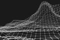 Wire Digital space 3D illustration low poly abstract
