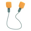 Wire earplugs icon cartoon vector. Ear noise