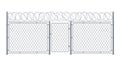 Wire fence or chain link protection with gate Royalty Free Stock Photo