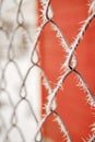 Wire Fence View on a Cold Morning Royalty Free Stock Photo