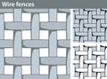 Wire fences, seamless patterns