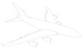 Wire-frame airplane. Top view. Vector Illustration Royalty Free Stock Photo