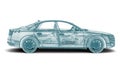 Wire frame Car Royalty Free Stock Photo