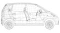 Wire frame car Royalty Free Stock Photo