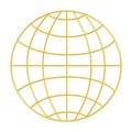 Wire frame globe - Gold Royalty Free Stock Photo