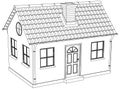 Wire-frame house. Vector illustration Royalty Free Stock Photo