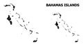 Wire Frame Map of Bahamas Islands