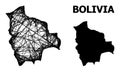 Wire Frame Map of Bolivia Royalty Free Stock Photo