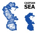 Wire Frame Map of Caspian Sea