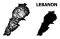 Wire Frame Map of Lebanon