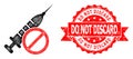 Scratched Do Not Discard Stamp and Hatched No Vaccine Icon