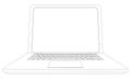 Wire-frame open laptop. Front view. Vector Royalty Free Stock Photo