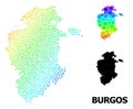 2D Polygonal Map of Burgos Province with Red Stars