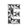 Wire low poly black metal Font Letter E 3D