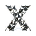 Wire low poly black metal Font Letter X 3D