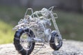 Wire made toy, a motorbike of its kind Royalty Free Stock Photo