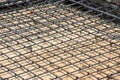 Wire mesh steel on floor at construction site Royalty Free Stock Photo