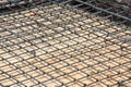 Wire mesh steel on floor at construction site Royalty Free Stock Photo