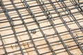 Wire mesh steel on floor at construction site Royalty Free Stock Photo