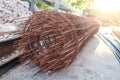 Rust wire mesh with sunrise