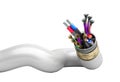 Wire multicore cable 3d render on white no shadow Royalty Free Stock Photo