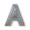 Wire outline font letter A 3D