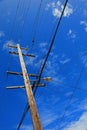 Wire Pole & Blue Sky Royalty Free Stock Photo