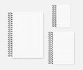 Wire ring bound grid lined notebook mockup set - A4 A5 A6 sizes