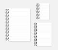 Wire ring bound lined notebook mockup set - A4 A5 A6 sizes
