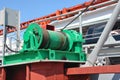 Wire rope sling or cable sling on crane reel drum or winch roll of crane the lifting machine