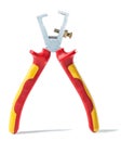 Wire stripper with yellow red handles isolated Royalty Free Stock Photo