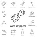 Wire strippers line icon. Simple element illustration. Wire strippers line symbol design from Construction collection set. Can be