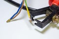 Wire strippers with wires Royalty Free Stock Photo