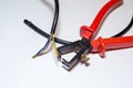 Wire strippers with wires Royalty Free Stock Photo