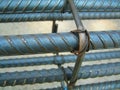 Wire ties with steel for building structures.