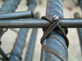 Wire ties with steel for building structures.