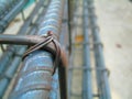 Wire ties with steel for building structures.