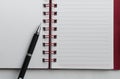 Wirebound Notebook and Black Pen. Royalty Free Stock Photo