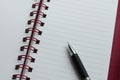 Wirebound Notebook with Black Pen. Royalty Free Stock Photo