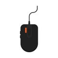 Wired computer mouse with orange button Royalty Free Stock Photo