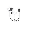 Wired Earbud line icon