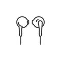 Wired earphones line icon Royalty Free Stock Photo