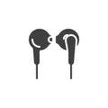 Wired earphones vector icon Royalty Free Stock Photo