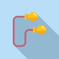 Wired earplugs icon flat vector. Safety canal cover