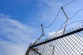 wired fence with barbed wires Royalty Free Stock Photo