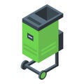 Wired garden shredder icon isometric vector. Labor leaves