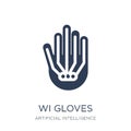 Wired gloves icon. Trendy flat vector Wired gloves icon on white